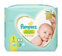 Pampers Pañales para bebé, tamaño 1 (2 - 5 kg), protección prémium, 26 unidades, paquete de transporte, Pampers suave comodidad y protección