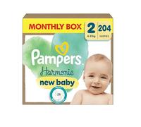 Pampers Pañales Harmonie talla 2 mini, 4kg - 8kg, caja mensual (1x204 pañales)