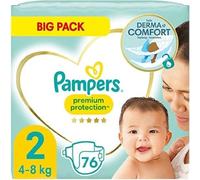 Pampers Pañales para bebé, tamaño 2 (4-8 kg), protección prémium, Newborn Mini, 76 unidades, paquete grande, mejor comodidad y protección para pieles sensibles.