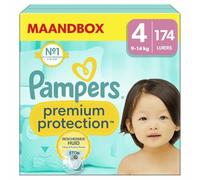 Pampers Pañales para bebé tamaño 4 (9-14 kg) Premium Protection, maxi, 174 unidades, MONATSBOX, la mejor comodidad y protección para pieles sensibles