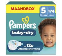 Pampers Pañales tamaño 5 (11 - 16 kg) Baby Dry, Junior, caja de meses, hasta 12 horas de protección contra fugas, 1 paquete, 174 unidades