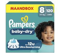 Pampers Pañales Baby-Dry T. 8 17+kg caja mensual (1 x 120 pañales)