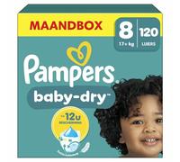 Pampers Pañales Baby-Dry T. 8 17+kg caja mensual (1 x 120 pañales)