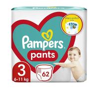 Pampers Pants Pañales Talla 3 (6-11 kg), 62 unidades, protección y comodidad Pampers en pañales fáciles de poner