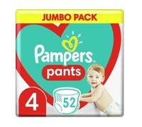 Pampers Pants Pañales, talla 4 (9-15 kg), 52 unidades, protección y comodidad Pampers en pañales fáciles de poner