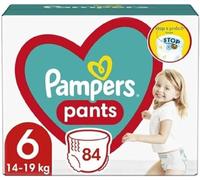 Pampers Pants Pañales, talla 6 (14-19 kg), 84 unidades, pañales con bolsillo antifugas en la parte trasera