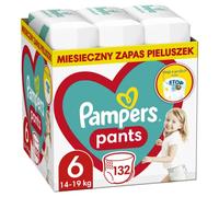 Pampers Pants Pañales, talla 6 (14-19 kg), paquete de 132 pañales, bolsillo de parada y protección a prueba de fugas en la parte trasera