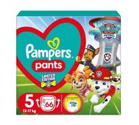 Pampers Pants Pañales Tamaño 5 (12-17 kg), Edición Patrulla Canina, 66 Unidades, con Bolsillo Stop & Protect Antifugas Traseras
