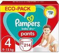 PAMPERS PANTS TAMAÑO 4 214 CAPAS BABY-DRY CAULOTES (9-15 KG)