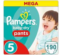 PAMPERS PANTS TAMAÑO 5 190 CAPAS BABY-DRY CAULOTES (12-17 KG)