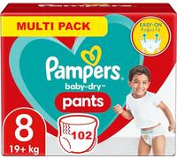 PAMPERS PANTS TAMAÑO 8 BABY-DRY CAULOTES 102 CAPAS (+18 KG)