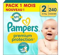 Pampers Premium - Protección de tamaño 2, capas X240, 4 kg - 8 kg, nuestro número 1 para la comodidad y la protección de las pieles sensibles