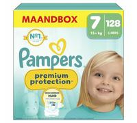 Pampers Pañales Premium Protection talla 7 Extra Large 15kg, caja mensual (1x 128 pañales)