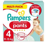 Pampers Premium Protection 81674391 - Pañales desechables nappy Pants para niño/niña 4, Pant diaper, 9 kg, 15 kg, Multicolor, Velcro, 160 piezas