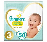 Pampers Premium Protection Pañales para Bebés, Talla 3 (5-9 kg) - 50 pañales - Lot de 2