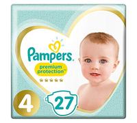 Pampers Premium Protection - Pañales (talla 4, 27 unidades, 9 kg - 14 kg, 27 unidades)