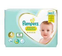 Pampers Premium Protection - Pañales (talla 4, 9-14 kg, 1 paquete de 39 unidades)