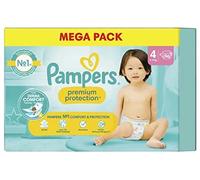 Pampers Premium Protection Talla 4, capas x96, 9 Kg - 14 Kg, Nuestro N°1 para la comodidad y protección de las pieles sensibles