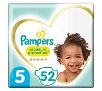 Pampers Premium Protection Tamaño 5, pañales x52, 11 kg-16 kg, nuestro n ° 1 para la comodidad y protección de la piel sensible