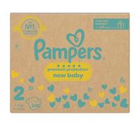 Pampers Premium Protection - Toallitas para bebé, tamaño 2, 180 pañales, 2 kg a 5 kg, paquete mensual + toallitas húmedas Pampers Harmonie Aqua, 1 paquete de 10 toallitas