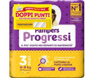 Pampers Progreso Midi, Talla 3 (4-9 kg), 27 Pañales