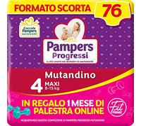 Pampers Progresos Braga & Fit Prime Maxi, 76 Pañales, Talla 4 (8-15 Kg)