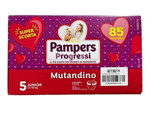Pampers Progressi 85 Pañales Braguita Talla 5 Junior (12-18 kg) Paquete conveniencia
