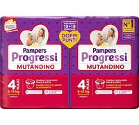 Pampers Progressi - Braga Maxi, paquete doble, talla 4 (8-15 kg), 38 pañales