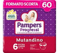 Pampers Progressi - Braguita XL, 60 pañales, talla 6 (15+ kg)
