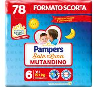 Pampers Sole e Luna - Pañal de braguita extragrande, talla 6 (15 + kg), 78 pañales