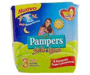 Pampers - Sole e Luna - Pañales - Talla 3 (4-9 kg) - 20 pañales