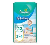 Pampers Splashers - Pantalones de natación, talla 3-4, 6-12 kg, paquete de transporte, 12 unidades