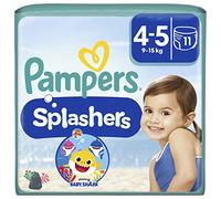 Pampers Splashers, Tamaño 4-5, 11 Pañales de Baño Desechables, 9-15kg, La Comodidad De Un Traje De Baño Y La Protección Pampers Óptima en el Agua, Edición Limitada Baby Shark