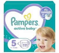 Pampers Tamaño 5 de pañales activos para bebés (11-16 kg), 110 unidades, protección contra fugas todo el día