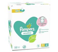 Pampers Toallitas húmedas Sensitive 15 paquetes de 80 unidades - 1200 toallitas húmedas sin fragancia para una limpieza suave y suave