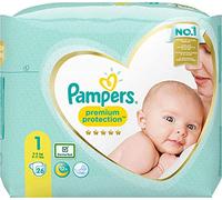 Pampers (versión antigua), pañales para bebé, talla 1, 2-5 kg, paquete de 4 (4 x 26 piezas)