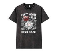 Pampling Camiseta de Manga Corta, 100% Algodón, Efecto Lavado, Ropa Unisex para Hombre y Mujer, Serigrafiada con Cuello Redondo y Corte Recto, Color Negro (The Die is Cast, XL)