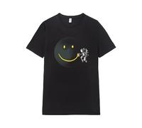 Pampling Camiseta de Manga Corta, 100% Algodón, Ropa Unisex para Hombre y Mujer, Serigrafiada con Cuello Redondo y Corte Recto, Color Negro (Make A Smile, XXL)