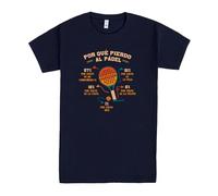 Pampling Camiseta de Manga Corta para Jugadores de Pádel, 100% Algodón, Ropa Unisex para Hombres y Mujeres en 5 Tallas, Camiseta Azul, Modelo por Qué Pierdo Al Pádel (XXL)
