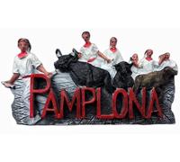 Pamplona España Imán 3D para nevera estilo San Fermín calcomanía de viaje, recuerdo de recuerdo, decoración del hogar y la cocina, imán de nevera de España
