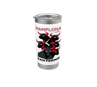 Pamplona San Fermin - Iruna, Navarre Bull Run Vaso térmico de acero inoxidable de doble pared