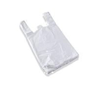PAMPOLS Bolsas Camiseta HDPE 40X50cm Galga 75 | Bolsas con asas| Color Blanco | Pack de 200 Unidades