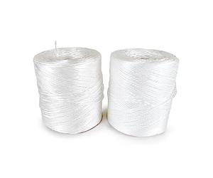 PAMPOLS Cuerda de Rafia Blanca de Alta Resistencia | Multiusos, Ideal para empacar Cereales y Otros Productos | Cada Bobina Tiene 900 Metros y Pesa 750 Gramos | Pack de 2 bobinas