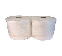 PAMPOLS Pack de 2 Bobinas Secamanos | Papel Celulosa Blanco | Doble Capa | Ancho 23 cm x Largo 500 metros | Recomendada para uso industrial