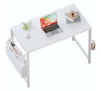 PAMRAY 80x40cm Escritorio de Ordenador para Espacios Pequeños con Bolsa de Almacenaje Mesa de Estudio Escritorio para Dormitorio Escribir y Trabajar Pequeño Escritorio de Oficina en Casa