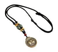 PAMTIER 12 Zodiaco Chino Collar para Hombres Mujeres Amuletos de la Suerte Signo Círculo Acero Inoxidable Boho Colgante Ajustable Largo Cuerda Cadena Personalizado Horóscopo Vintage Joyería Rata