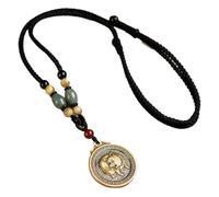 PAMTIER 12 Zodiaco Chino Collar para Hombres Mujeres Amuletos de la Suerte Signo Círculo Acero Inoxidable Boho Colgante Ajustable Largo Cuerda Cadena Personalizado Horóscopo Vintage Joyería Cerdo