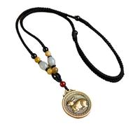 PAMTIER 12 Zodiaco Chino Collar para Hombres Mujeres Amuletos de la Suerte Signo Círculo Acero Inoxidable Boho Colgante Ajustable Largo Cuerda Cadena Personalizado Horóscopo Vintage Joyería Conejo