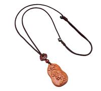 PAMTIER Collar 12 Zodiaco Chino Para Hombres Mujeres Dijes Signo Dije Madera Cadena de Cuerda Simple Afortunado Horóscopo Caballo Cerdo Joyería de Animales Tigre