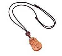 PAMTIER Collar 12 Zodiaco Chino Para Hombres Mujeres Dijes Signo Dije Madera Cadena de Cuerda Simple Afortunado Horóscopo Caballo Cerdo Joyería de Animales Conejo